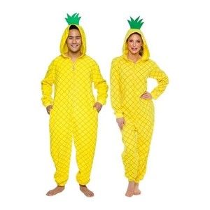 FUNZIEZ! Pineapple Oversized Adult Unisex Novelty Pajama One Piece Suit Size S/M